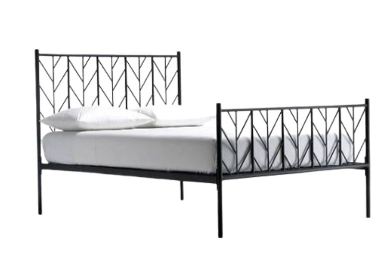 Black Polished Stainless Steel Bed
